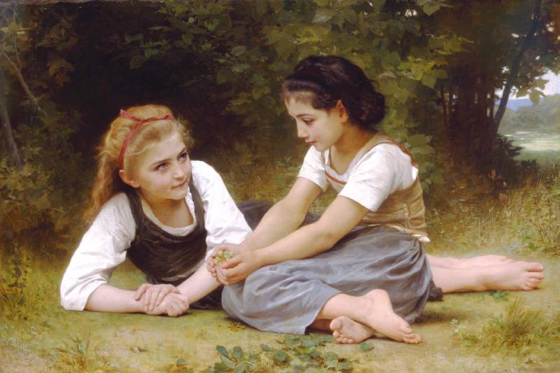 William-Adolphe Bouguereau The Nut Gatherers France oil painting art